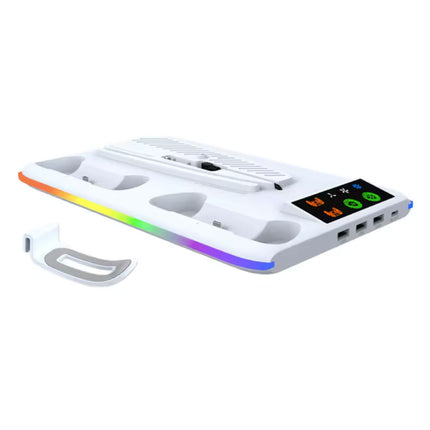 RGB Koeling Standaard met Controller Oplaadstation voor PS5/Slim/Pro - Wit
