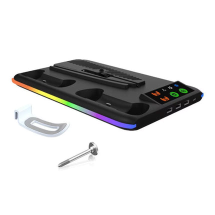 RGB Koeling Standaard met Controller Oplaadstation voor PS5/Slim/Pro - Zwart