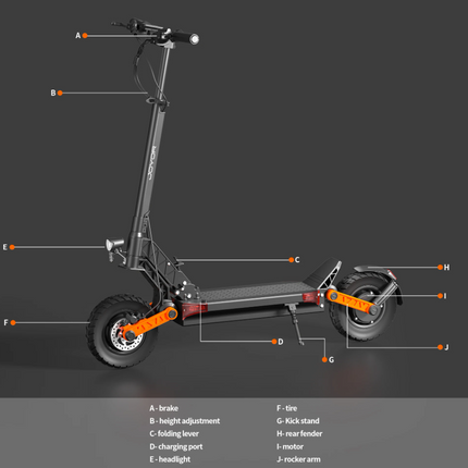 S8-S-Z Vouwbare Elektrische Scooter - Off-Road Smart E Step - 600W - 25 km/u - Zwart