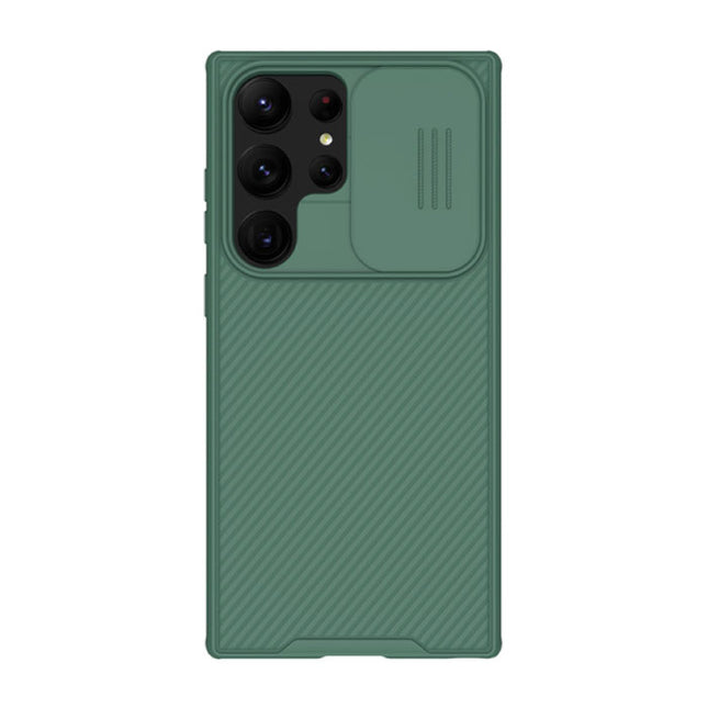 Samsung Galaxy S23 CamShield Hoesje met Camera Slide - Shockproof Case Cover Groen