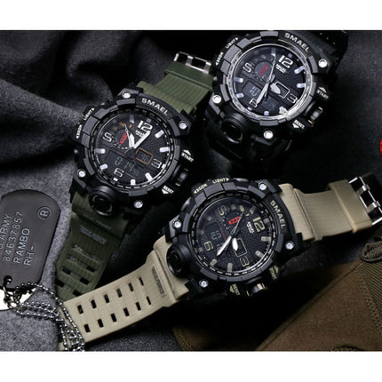  Militair Duik Horloge voor Heren - Rubber Bandje Kwarts Uurwerk Analoog Digitaal voor Mannen Blauw