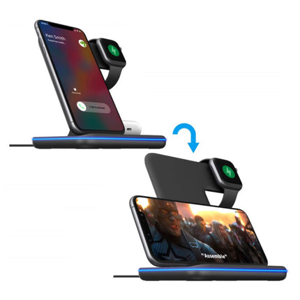 3 in 1 Oplaadstation voor Apple iPhone / iWatch / AirPods -  Charging Dock 15W Wireless Pad Wit