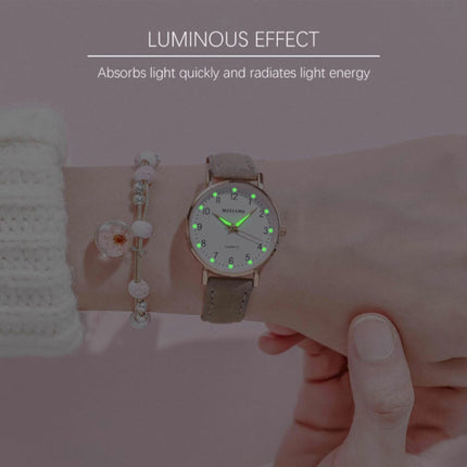Minimalistisch Horloge voor Dames - Modieus Kwarts Uurwerk Vrouwen Lichtgevend Leer Bandje Zwart