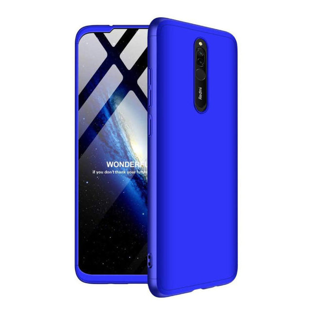 Xiaomi Redmi 5 Full Cover - 360° Body Hoesje Case + Screenprotector Tempered Glass Blauw
