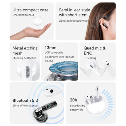 T20 Draadloze Oortjes - Bluetooth 5.3 ENC Oordopjes - Earbuds Oortelefoon Wit