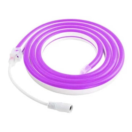 Neon LED Strip 2 Meter - Flexibele Verlichting Tube met Stekker Adapter 12V en Aan/Uit-Schakelaar Waterdicht Paars