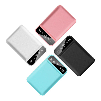 Dual 2x USB Poort Mini Powerbank 50.000mAh - LED Display Externe Noodaccu Batterij Oplader Charger Zwart