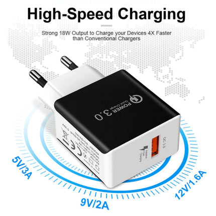 Quick Charge 3.0 Stekkerlader - 18W/3A Fast Charging Muur Oplader Adapter Zwart