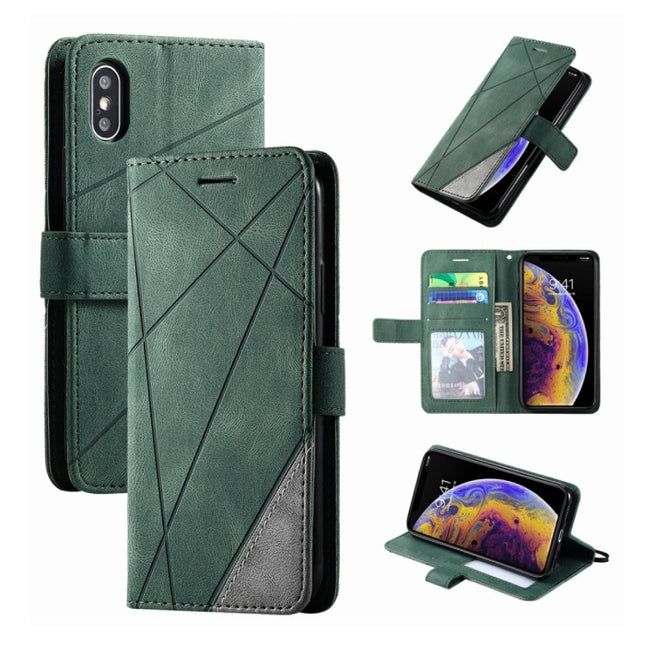 Xiaomi Redmi 9A Flip Case - Leren Portefeuille PU Leer Wallet Cover Cas Hoesje Groen