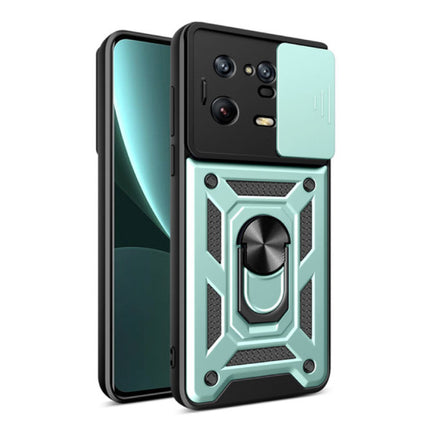 Xiaomi Mi 13 Pro - Armor Hoesje met Kickstand en Camera Bescherming - Pop Grip Cover Case Groen