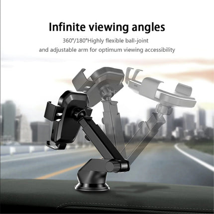 10W Qi Draadloze Autolader Met Arm Houder Oplader Universeel 9V - 1A Wireless Car Charging Pad Zwart