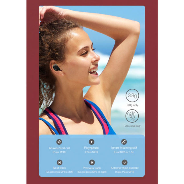 GT2 Draadloze Oortjes - One Button Control TWS Oordopjes Bluetooth 5.0  Wireless Buds Earphones Oortelefoon Zwart
