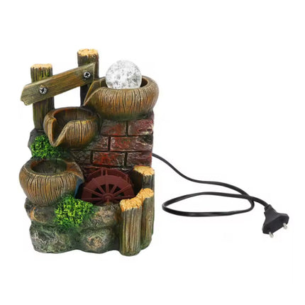 Watermolen Sier Fontein - Feng Shui Waterval Hars Decoratie