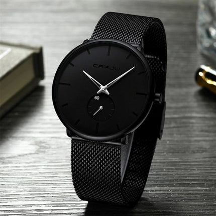 Kwarts Horloge - Anoloog Luxe Uurwerk voor Mannen en Vrouwen  - Zwart-Zilver