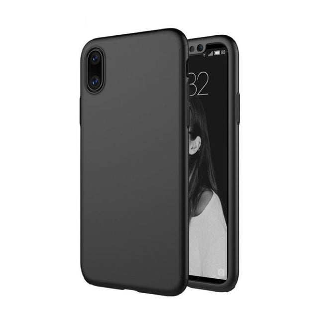 iPhone X Full Body 360°  Full Cover Hoesje + Screenprotector Zwart