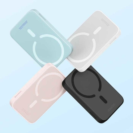 10.000mAh Mini Magnetische Qi Powerbank voor Mobiele Telefoons - 20W PD Oplader Draadloos Batterij Accu Wit