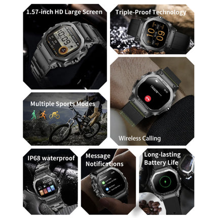 Smartwatch Gezondheid Monitor - Sport Health Tracker Horloge - Gevlochten Nylon Bandje - Zwart