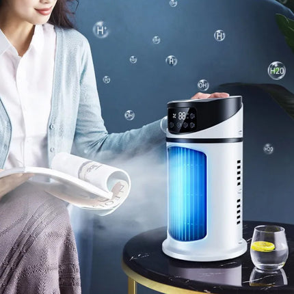 Draagbare Air Conditoner Ventilator Humidifier - Mini USB Luchtkoeler - 300ml Watertank - Wit