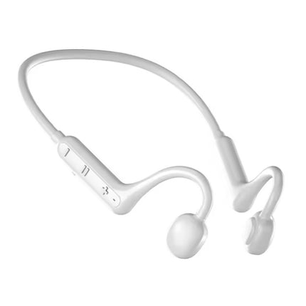 KS15 Draadloze Oortjes met Nekband - Beengeleiding Oordopjes TWS Bluetooth 5.3 Oortelefoon - Wit
