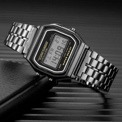 TMC212 Digitale Horloge - Polshorloge 3 ATM Waterdicht - Zwart