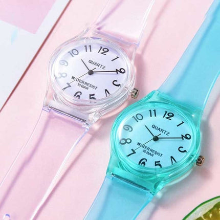 Transparant Candy Jelly Horloge Dames - Waterdicht Siliconen Kwarts Polshorloge Groen