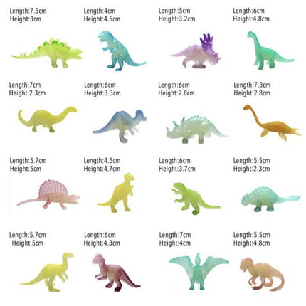 Glow in the Dark Dinosaurus Speelset 16 stuks -  Lichtgevende Dino Speelgoed Figuren voor Kinderen