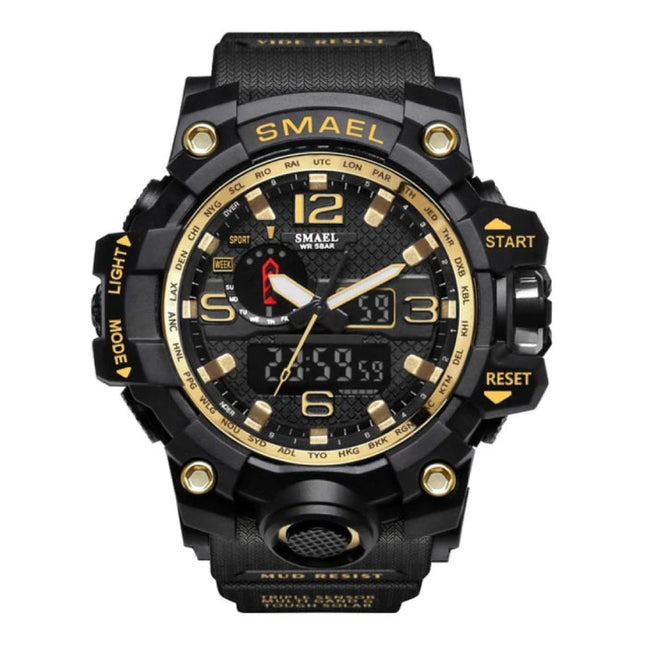  Militair Duik Horloge voor Heren - Rubber Bandje Kwarts Uurwerk Analoog Digitaal voor Mannen Goud