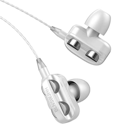 Dual Driver Oordopjes AUX 3.5mm - Oortjes Wired Earphones Oortelefoon Wit
