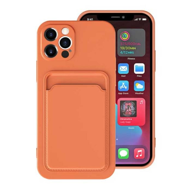 iPhone 13 Mini Kaarthouder Hoesje - Wallet Card Slot Cover Oranje