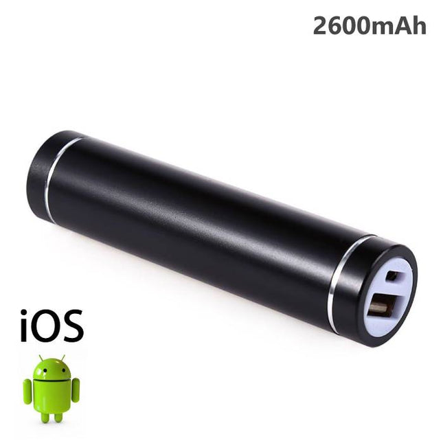 Cilinder 2600mAh Powerbank Noodaccu Batterij Oplader