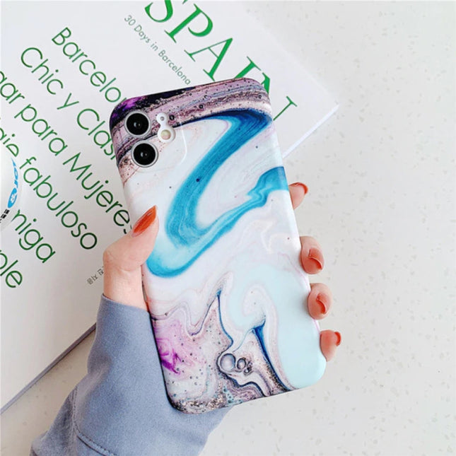 iPhone XR Hoesje Marmer Textuur - Shockproof Glossy Case Graniet Cover Cas TPU