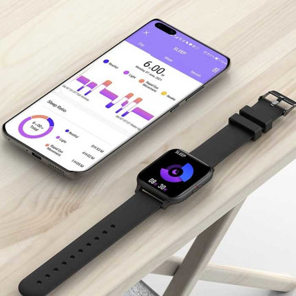 P8 Mix Smartwatch Smartband Smartphone Fitness Sport Activity Tracker Horloge IP67 iOS iPhone Android Siliconen Bandje Grijs