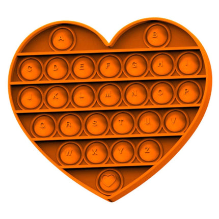 Pop It - Alfabet Fidget Anti Stress Speelgoed Bubble Toy Siliconen Hartje Oranje