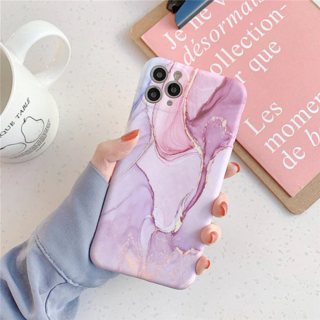 iPhone 6S Plus Hoesje Marmer Textuur - Shockproof Glossy Case Graniet Cover Cas TPU 