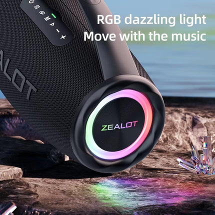 S97 Draadloze Luidspreker met Handgreep - Bluetooth 5.2 TWS 80W RGB Boom Box - Zwart 