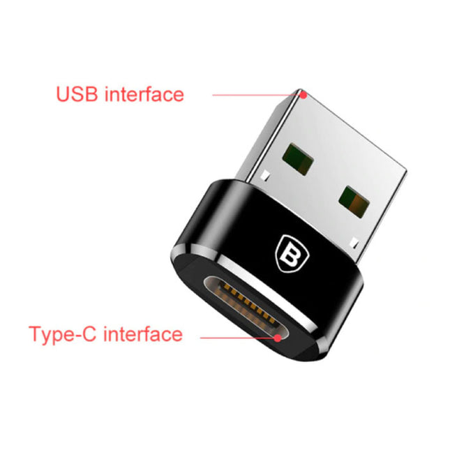 USB naar Type C Adapter Converter - USB-C Vrouwelijk / USB Mannelijk - 2.4A Snelladen en Data Overdracht