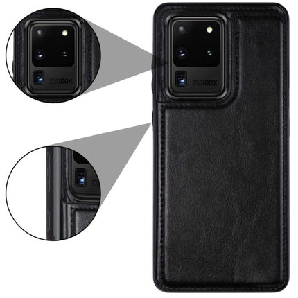 Samsung Galaxy S9 Plus Retro Leren Flip Case Portefeuille - Wallet PU Leer Cover Cas Hoesje Zwart