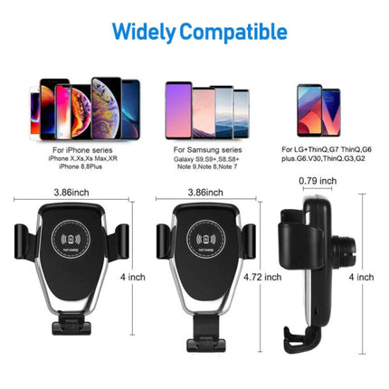 Qi Draadloze Autolader Oplader Universeel 9V - 1.67A Wireless Car Charging Pad Zwart