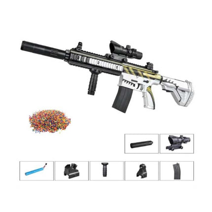 Elektrische Gel Blaster met 10.000 Balletjes - M416 Model Water Speelgoed Foam Shooter Zilver