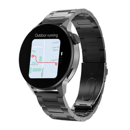 Smartwatch Fitness Sport Activity Tracker Horloge - NFC / ECG / GPS / IP68 - Metaal Bandje Zwart
