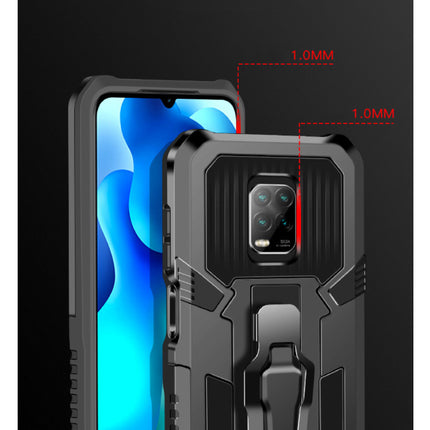 Xiaomi Redmi Note 9 Pro Max Hoesje  - Magnetisch Shockproof Case Cover Cas TPU Blauw + Kickstand