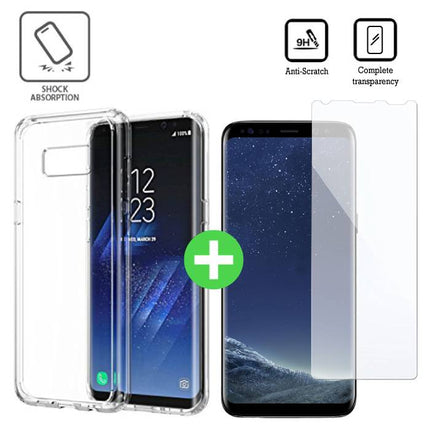 Samsung Galaxy S8 Transparant TPU Hoesje + Screen Protector Tempered Glass