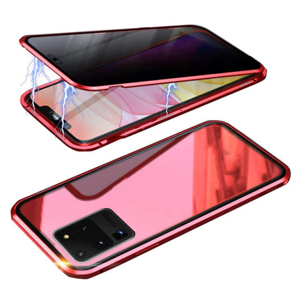Samsung Galaxy S20 Ultra Magnetisch 360° Hoesje met Tempered Glass - Full Body Cover Hoesje + Screenprotector Rood