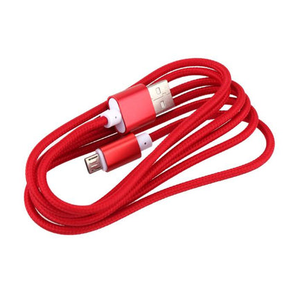 USB 2.0 - Micro-USB Oplaadkabel Gevlochten Nylon Oplader Data Kabel Data Android 1.5 Meter Rood