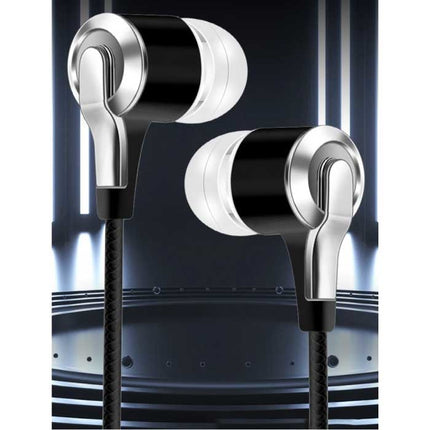 X15 Extra Bass Oordopjes met Microfoon - 3.5mm AUX Oortjes Wired Earphones Oortelefoon Zwart