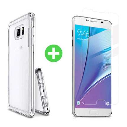 Samsung Galaxy Note 5 Transparant TPU Hoesje + Screen Protector Tempered Glass
