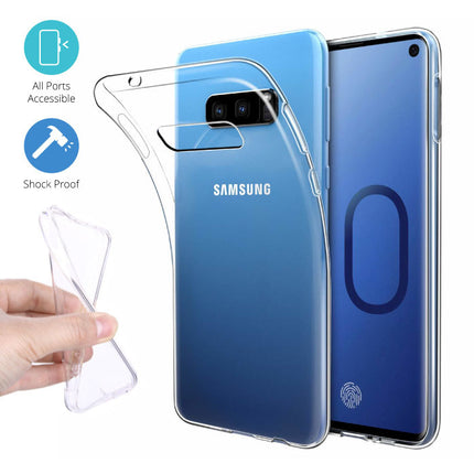Samsung Galaxy S10e Transparant TPU Hoesje + Screen Protector Tempered Glass