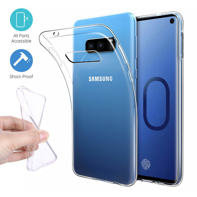 Samsung Galaxy S10e Transparant TPU Hoesje + Screen Protector Tempered Glass