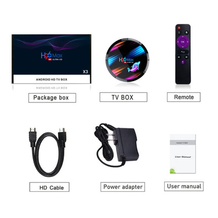 H96 Max 8K TV Box Mediaspeler Android Kodi - 4GB RAM - 128GB Opslagruimte + Draadloos Toetsenbord