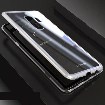 Samsung Galaxy S8 Plus Magnetisch 360° Hoesje met Tempered Glass - Full Body Cover Hoesje + Screenprotector Zilver